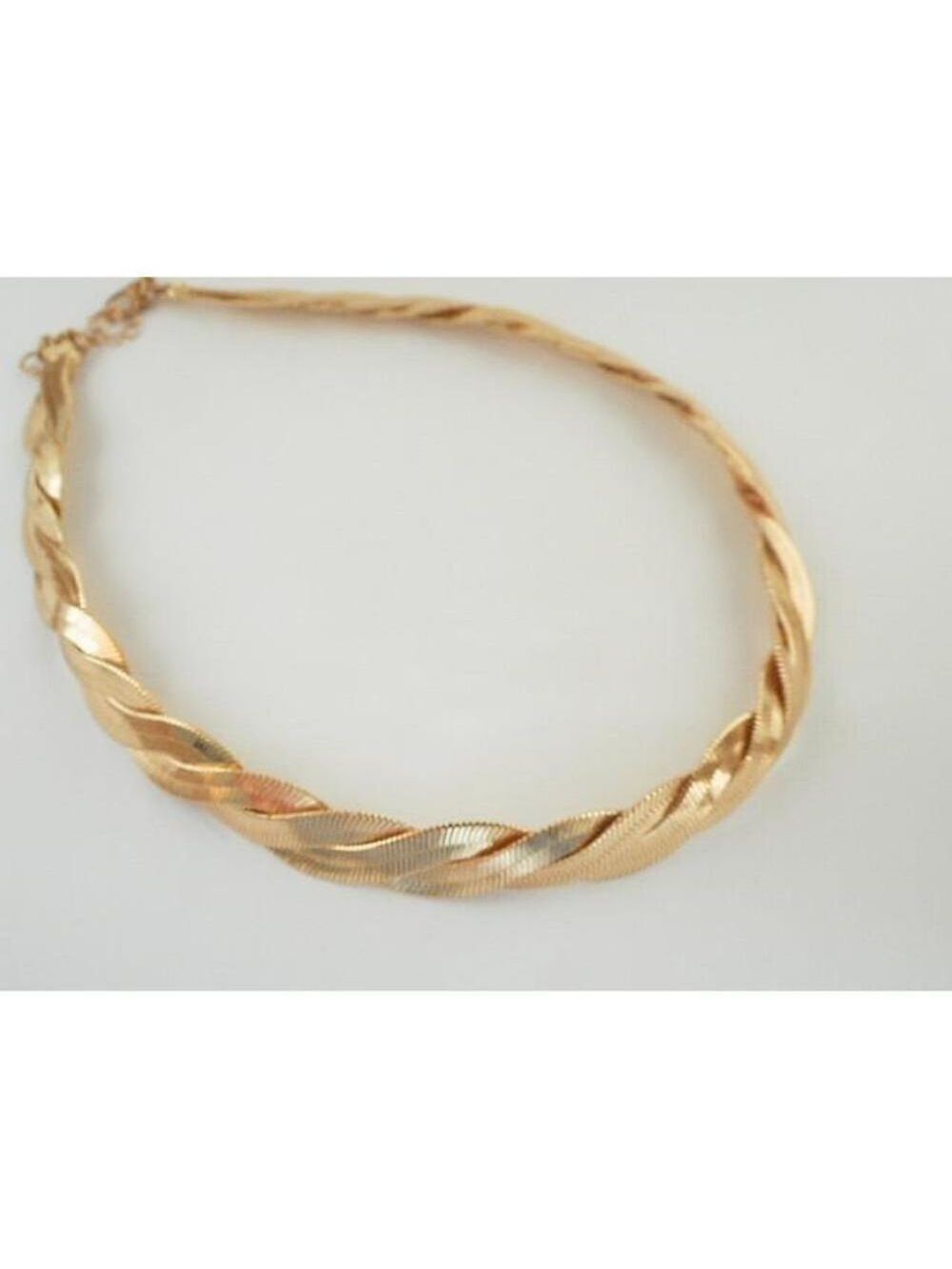 Gold Triple Braided Necklace, approx 16" to 19" adjustable
